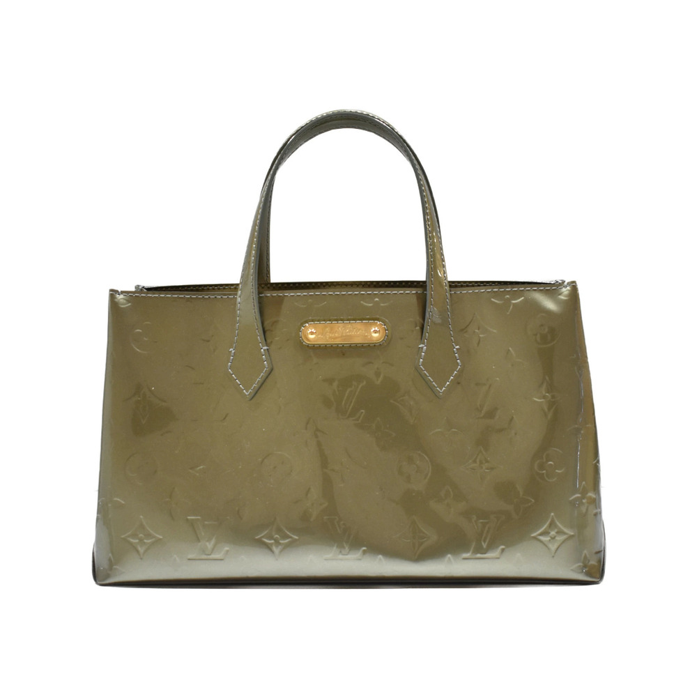 LOUIS VUITTON Wilshire Vernis Gris Art Deco Green Enamel Patent Vernis Leather